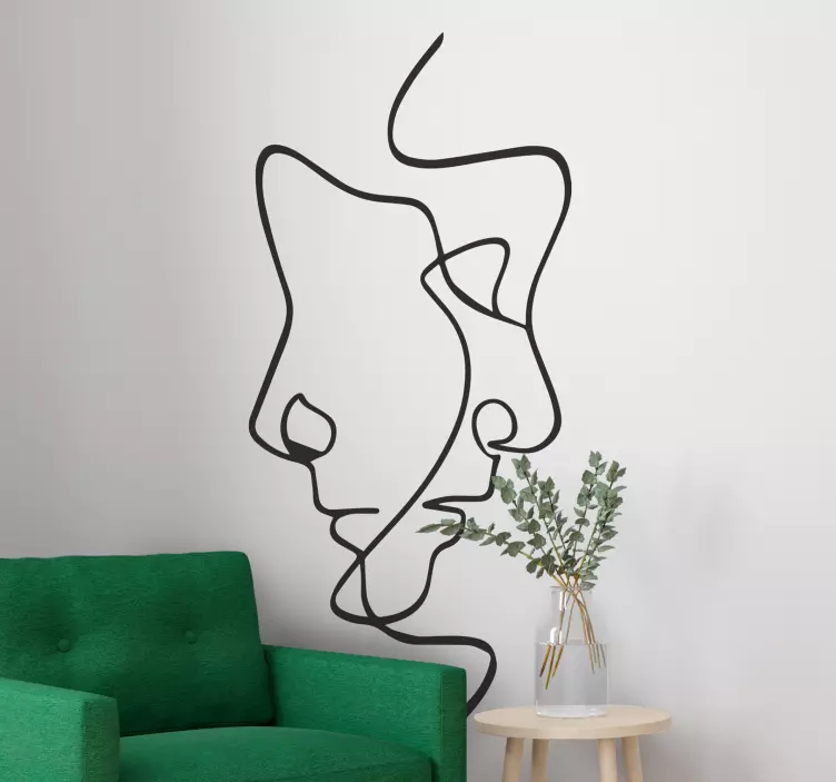 Faces Minimalist people decal - TenStickers
