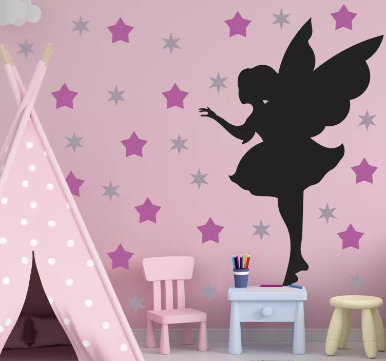 Fairy silhouette fantasy wall sticker - TenStickers