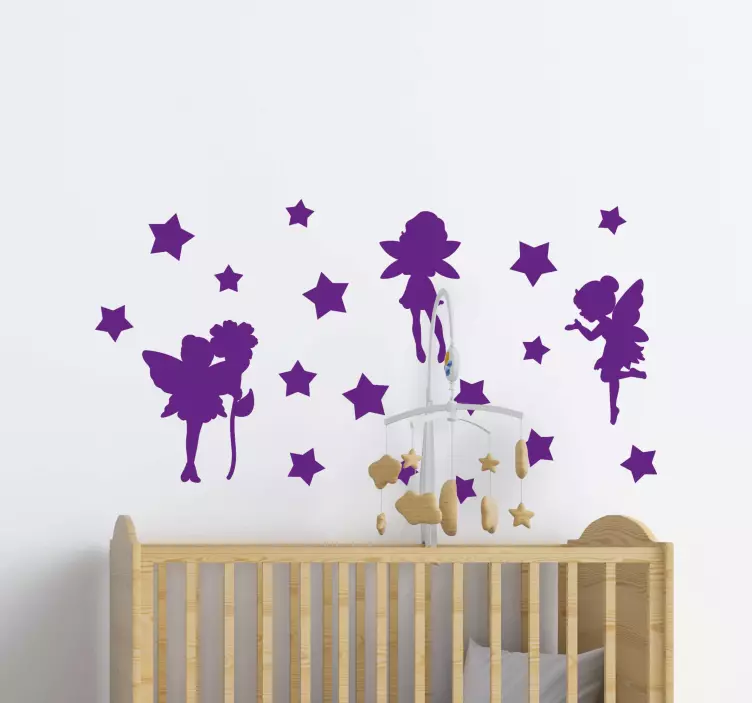Fairy Star Silhouettes wall sticker for kids - TenStickers