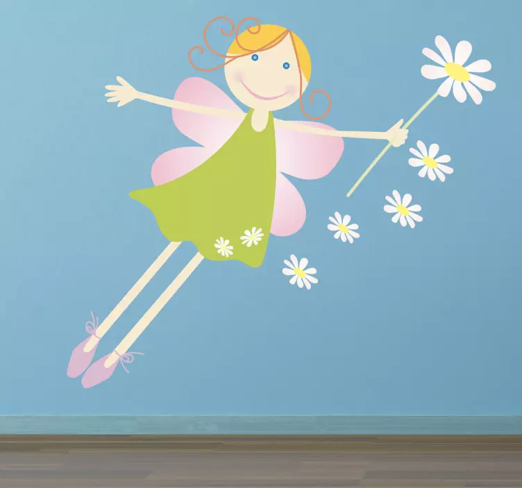Floral Fairy Wall Sticker for Kids - TenStickers