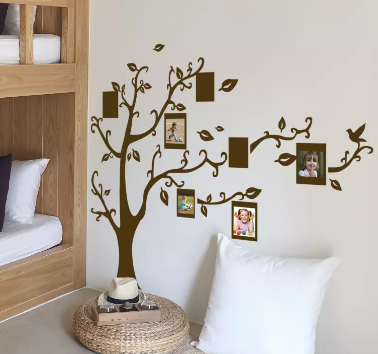 Family tree silhouette living room wall sticker - TenStickers