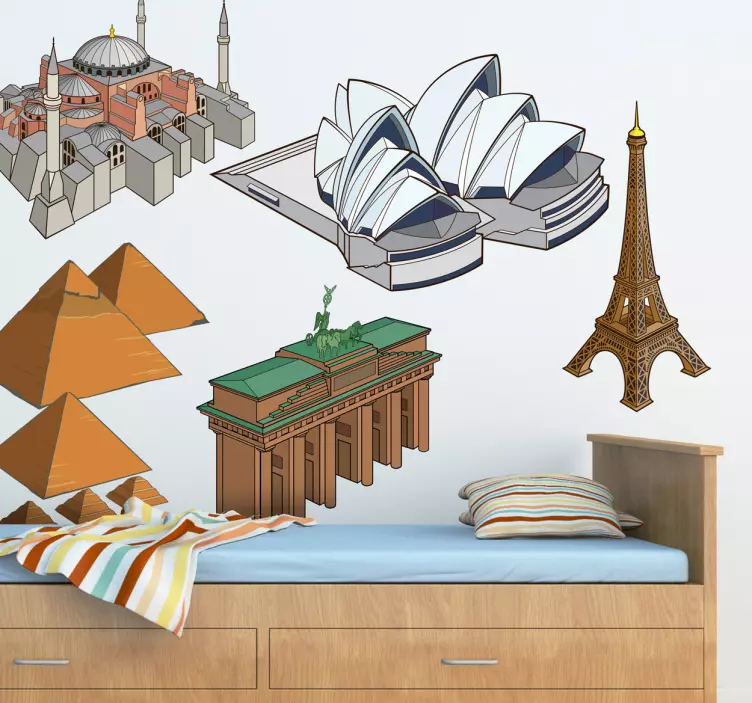 Famous Landmarks Decal Collection - TenStickers
