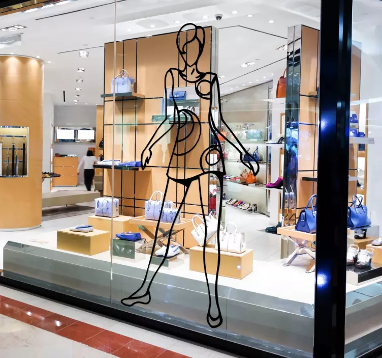 Fancy Girl Sketch Wall Sticker - TenStickers