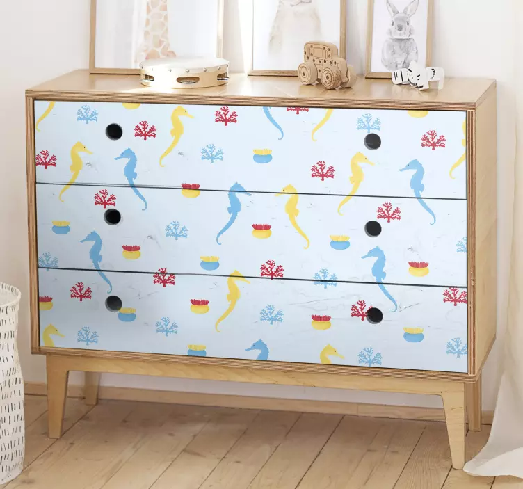 Farm animal wall sticker whimsical seahorse design - TenStickers