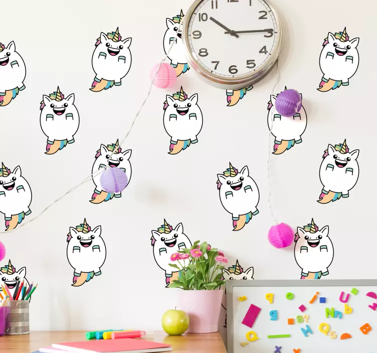 Fat unicorns wall stickers for kid - TenStickers