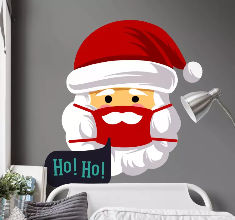 Festive Santa Artwork Christmas sticker - TenStickers