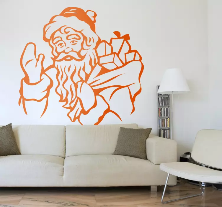 Festive Santa Silhouette halloween sticker - TenStickers