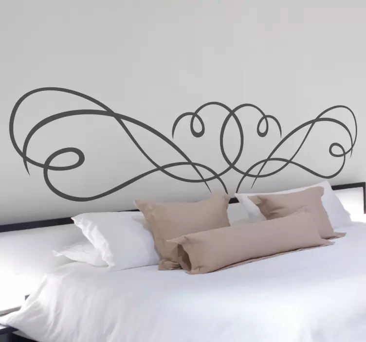 Filigree Bedroom Headboard Wall Sticker - TenStickers