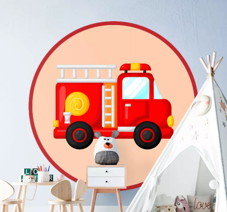 Fire Truck Artwork wall sticker for kids - TenStickers
