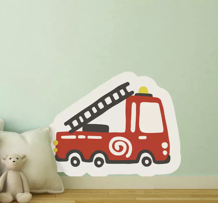 Fire Truck Design wall sticker for kids - TenStickers