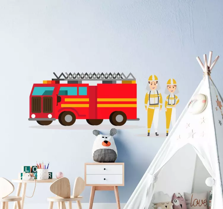 Fire Truck Heroes wall sticker for kids - TenStickers