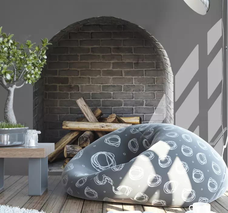 Fireplace modern brick living room wall sticker - TenStickers