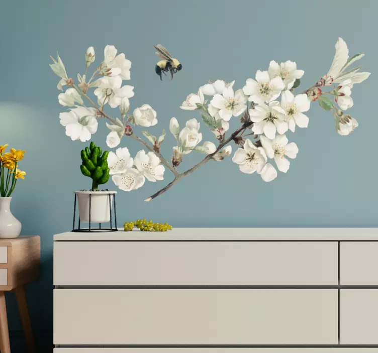 First spring flower wall sticker - TenStickers