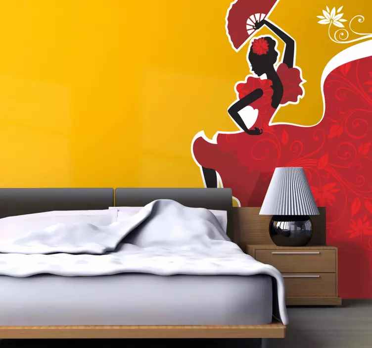 Flamenco dancer wall sticker for bedroom - TenStickers