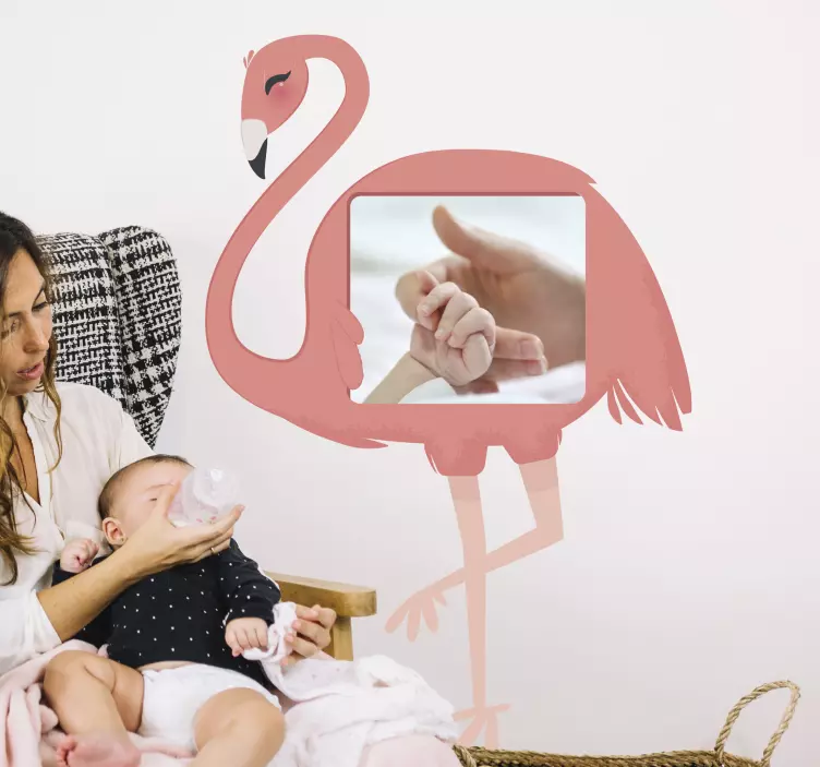 Flamingo Photo Holder wall sticker for kids - TenStickers
