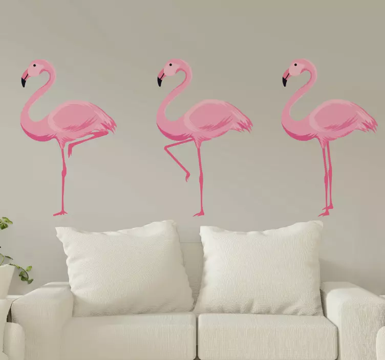 Flamingo Trio Silhouettes bird wall sticker - TenStickers