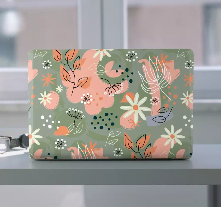 Floral Abstract Pattern laptop skin - TenStickers