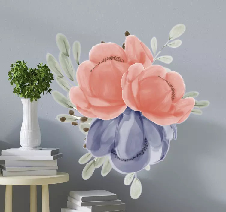 Floral Blossom Bouquet wall sticker - TenStickers