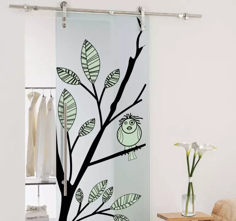 Artistic Tree Door Sticker - TenStickers