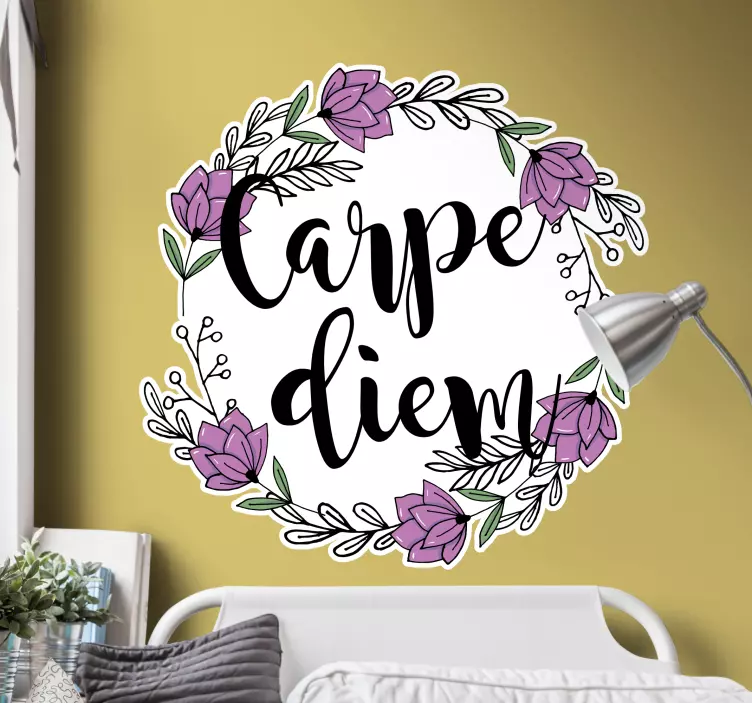 Floral Inspirational Phrase quote wall sticker - TenStickers