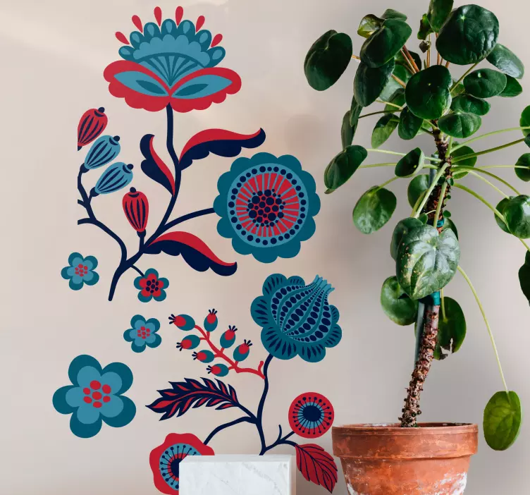 Floral Multicolor Arrangement wall sticker - TenStickers