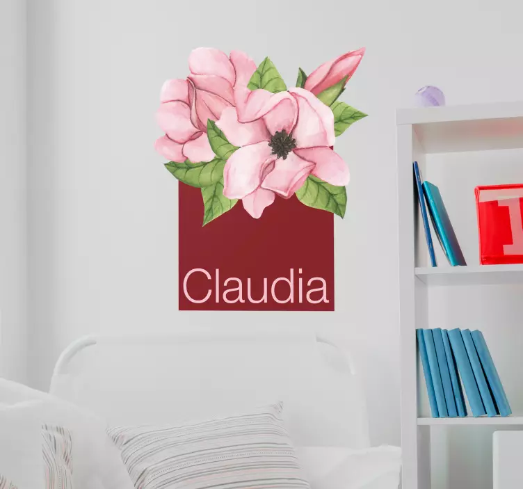 Floral Name Decoration wall sticker - TenStickers