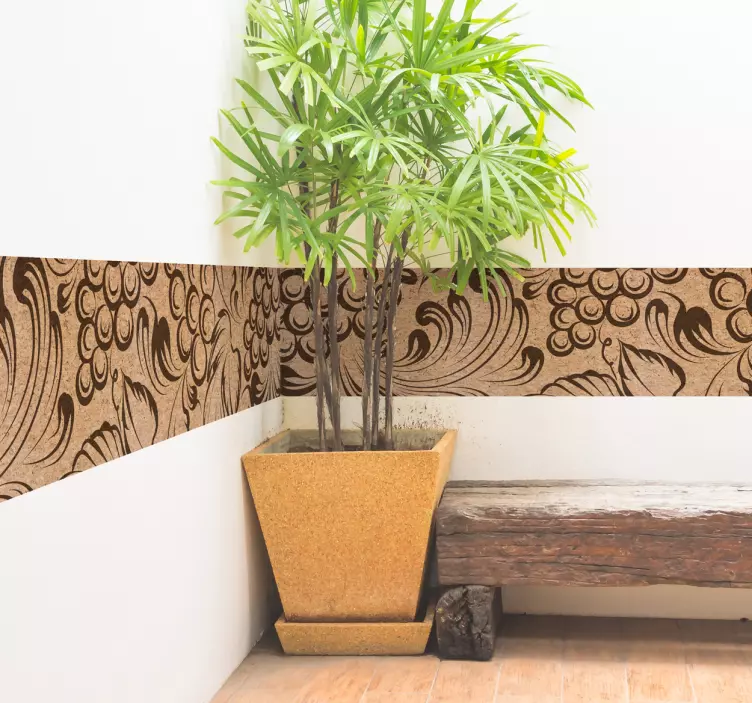 Floral Pattern Scroll wall border sticker - TenStickers