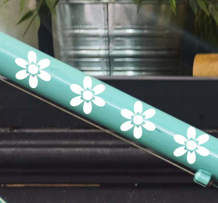 Sun flower print bike frame sticker - TenStickers