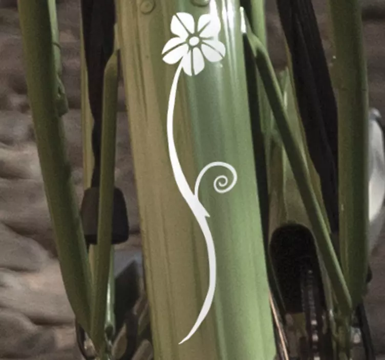 Floral waves bike decal - TenStickers