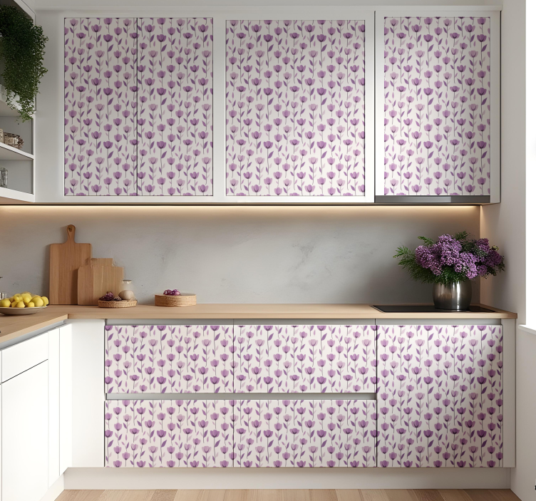 Flower prints design kitchen wall sticker - TenStickers
