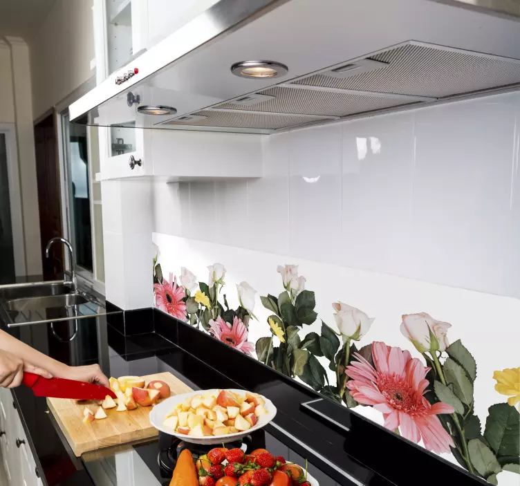 Flower wall sticker for kitchen - TenStickers