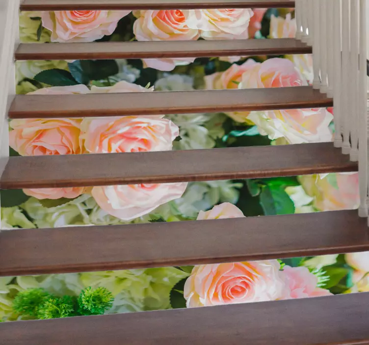 Blooming roses stair stickers - TenStickers