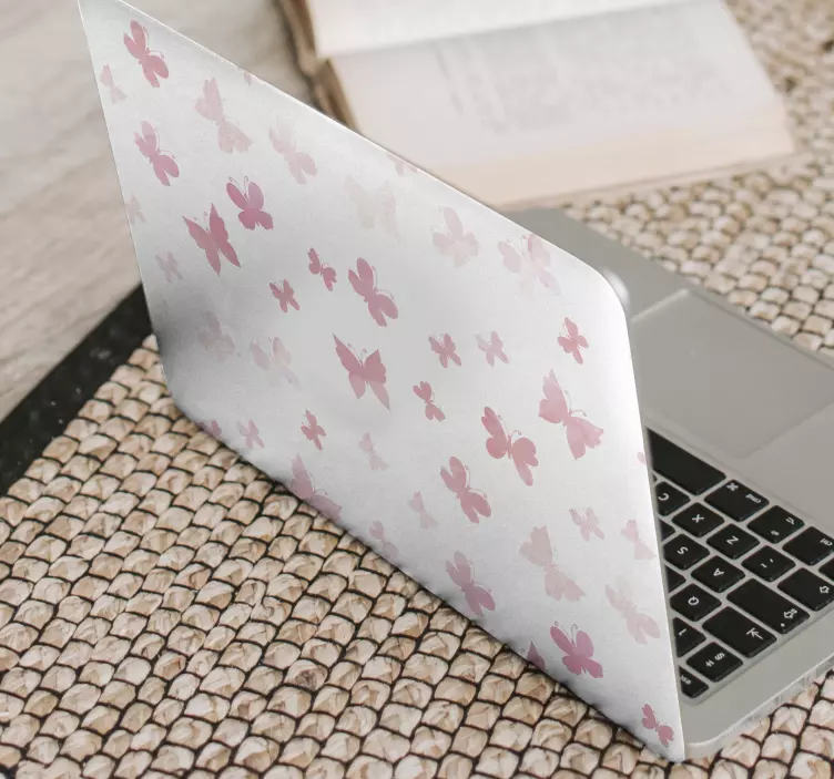 Fluttering Pink Butterflies laptop skin - TenStickers