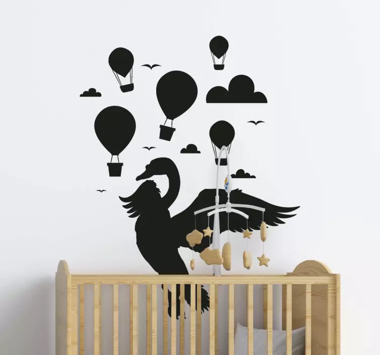 Flying Hot Air Balloons wall sticker for kids - TenStickers
