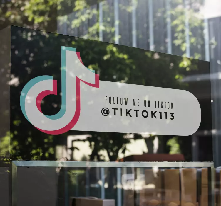 Follow me TikTok custom account shop window sticker - TenStickers