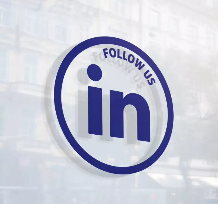 Follow us on Linked in window decal - TenStickers