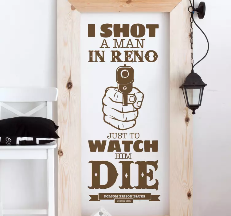 Folsom Prison Lyrics Sticker - TenStickers