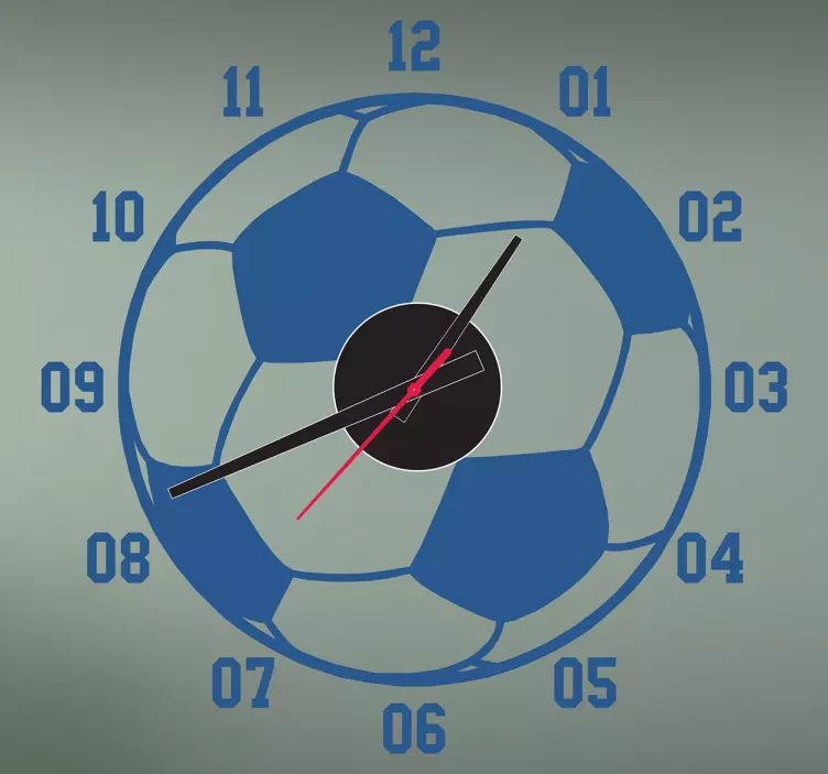 Football stick on wall clock - TenStickers