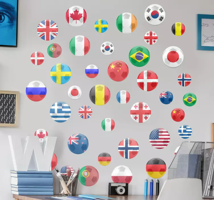 Football dots football wall sticker - TenStickers