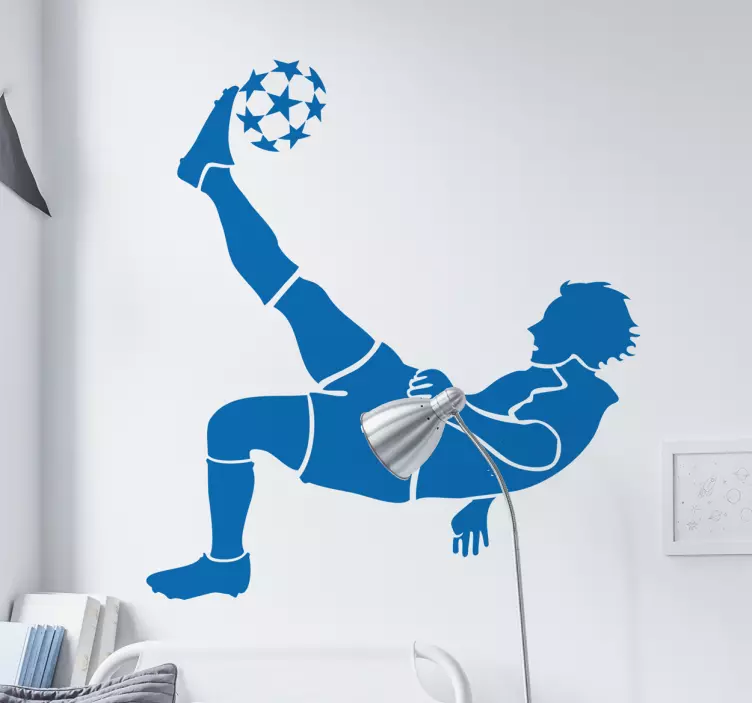 Player kicking a ball football wall sticker for kids - TenStickers
