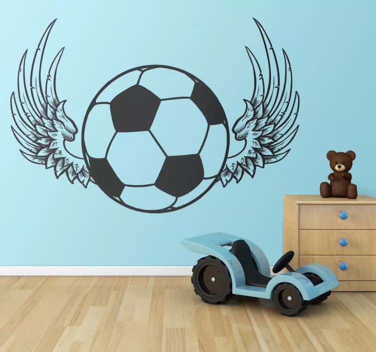 Football Wings Wall Kids Sticker - TenStickers
