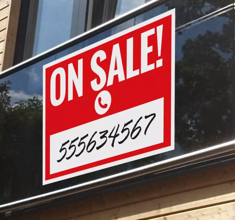 On Sale Sign Window Sticker - TenStickers