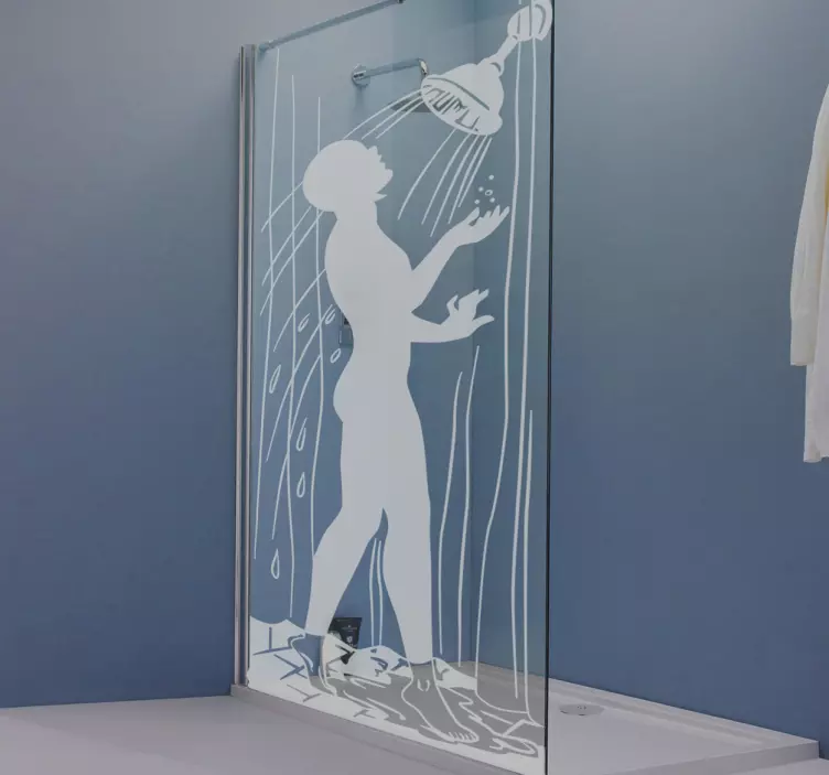Comic silhouette  shower door sticker - TenStickers
