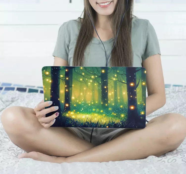 Forest of fireflies bug sticker - TenStickers