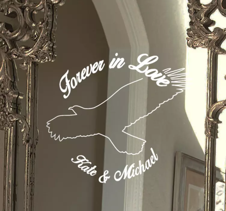 Forever in Love Customisable Wedding Sticker - TenStickers