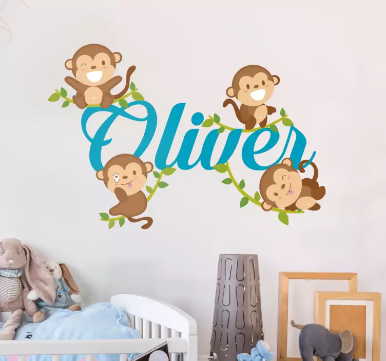 funny monkeys wall stickers children's room - TenStickers
