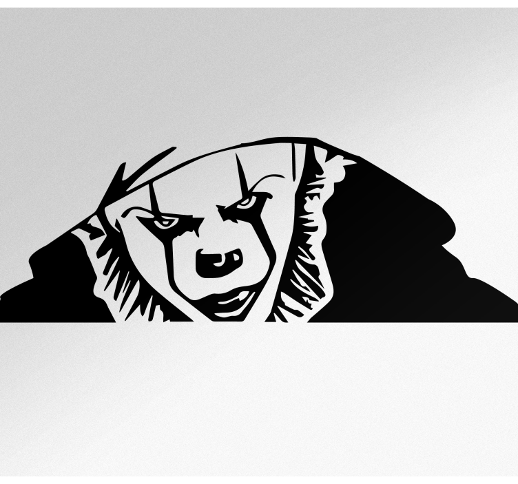 Frightening it clown peeking car sticker - TenStickers