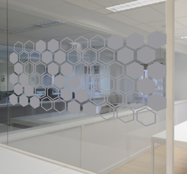 Office wall sticker frosted geometric hexagon - TenStickers