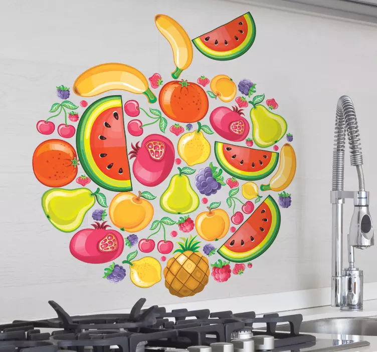 Fruit collage kitchen wall sticker - TenStickers