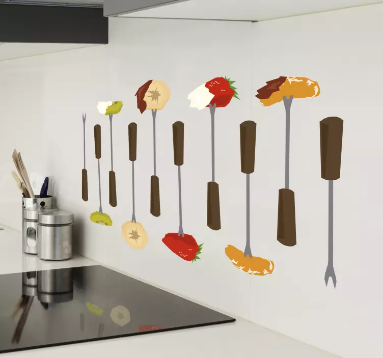 Fruit Fork Arrangement cuisine wall sticker - TenStickers